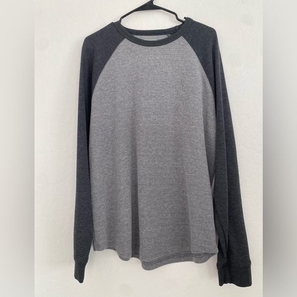 American Eagle Outfitters Shirt Men XL Gray Pullover Thermal Waffle Knit - Picture 1 of 8